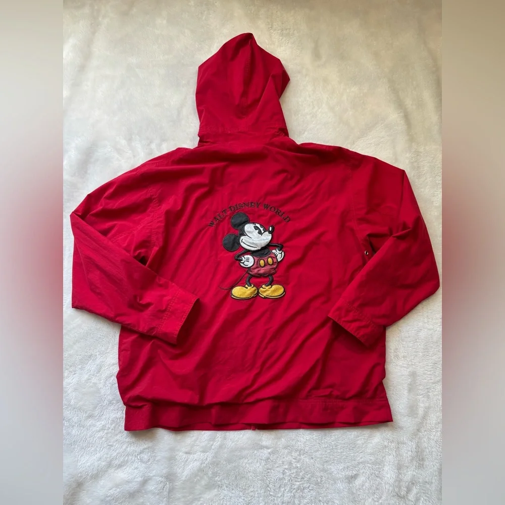 Vintage Walt Disney World Windbreaker Jacket 1990s Men’s Large Red Vtg 90s